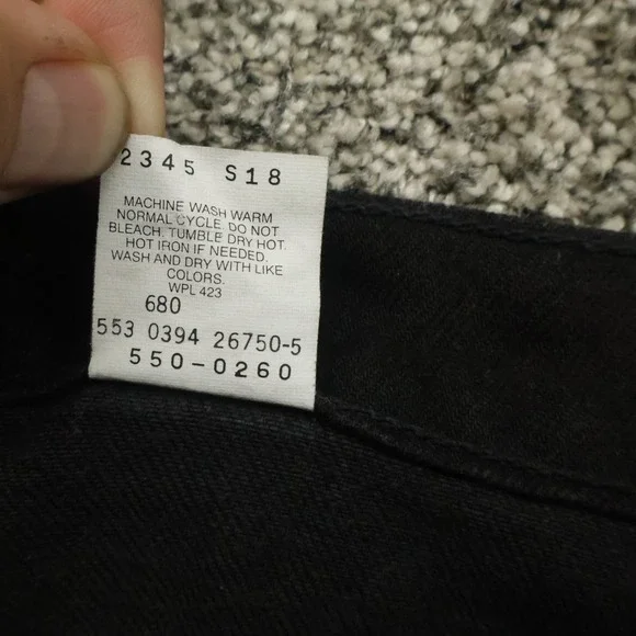 vintage Levi's 550 jeans‎ mens 36X32.5 Relaxed Fit Tapered Leg usa 80s deadstock